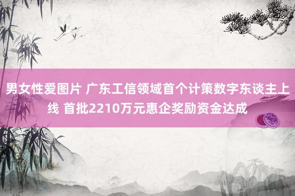 男女性爱图片 广东工信领域首个计策数字东谈主上线 首批2210万元惠企奖励资金达成